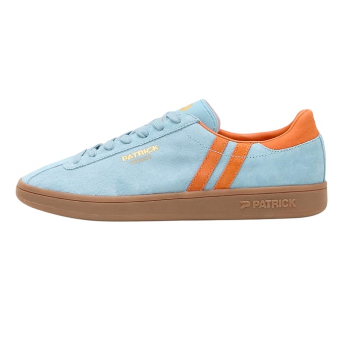 Patrick Mens Monaco Suède Cupsole Sneakers (Lichtblauw/Oranje)