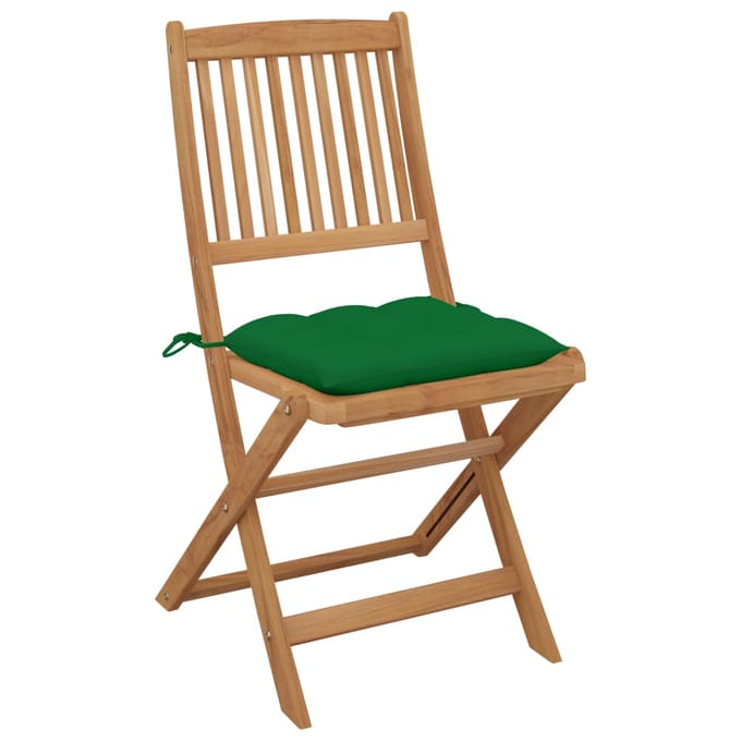 vidaXL - Inklapbare - stoelen - 6 - st - met - kussens - massief - acaciahout