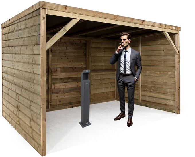 Wood Selections Rookruimte Truus - Duurzaam Rookhok van hout - Rokershok tegen de wind