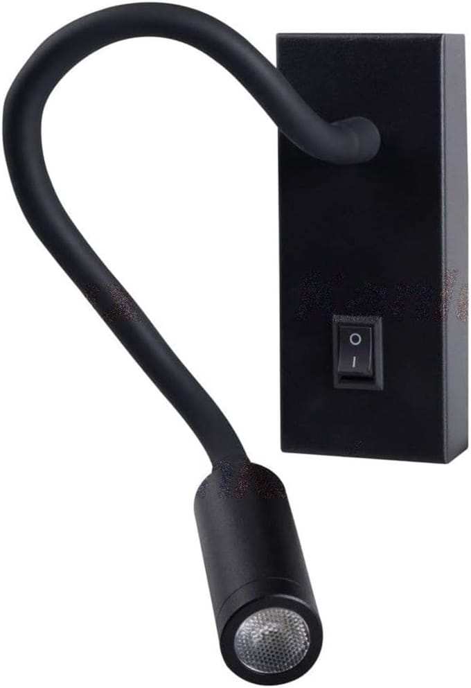 Zwarte Bedlamp met Leespunt - Warmwit Licht (3000K)