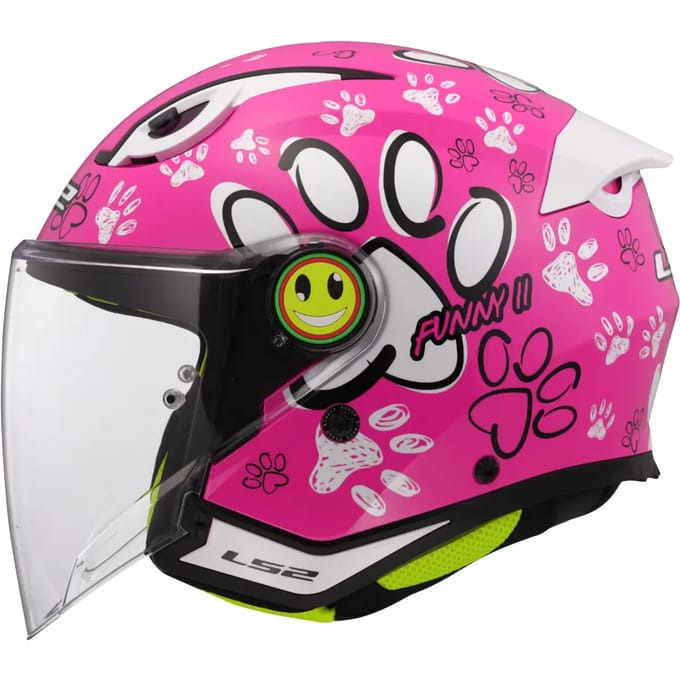 LS2 OF622 Funny II Paws Roze Kinder Jethelm - Helm