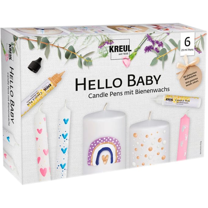 Kreul Kaarsenverf Set 6x29 ml Hello Baby.
