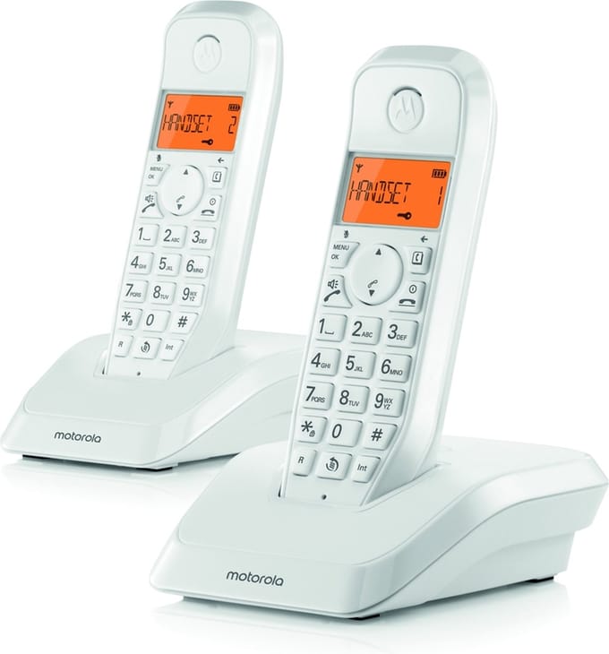 Draadloze telefoon - glanzend en matwit - 2 handsets - 1202