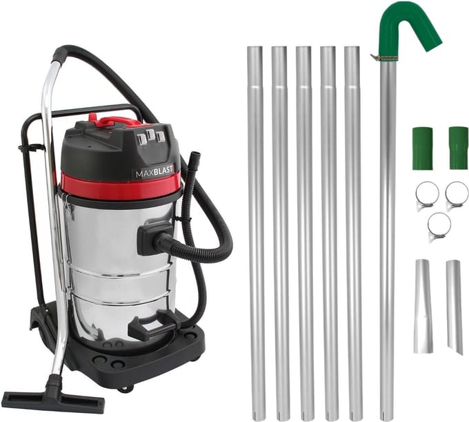 Maxblast dakgootstofzuigerstangenset - zilver - 7,2m - 80l nat/droog