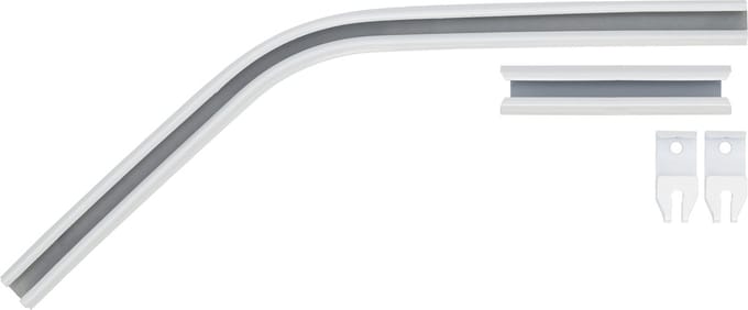 Intensions bocht 135° inclusief verbinder - wit - voor plus rail