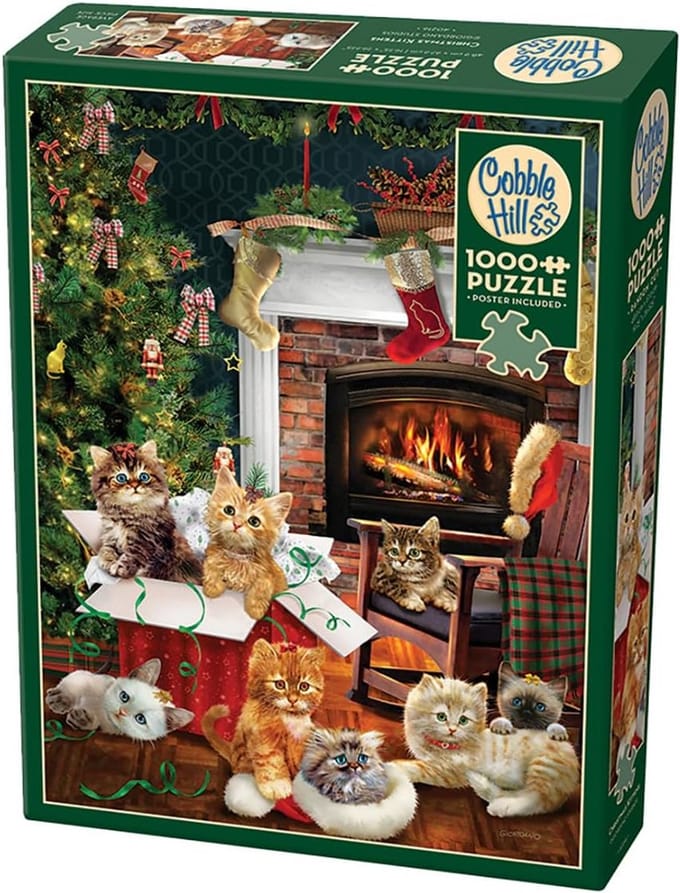 1000 Stukken Kerst Kittens Puzzel met Referentieposter