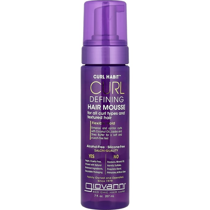 Giovanni, Curl Habit, Defining Haarmousse, Geschikt voor Alle Krultypes, 7 fl oz (207 ml)