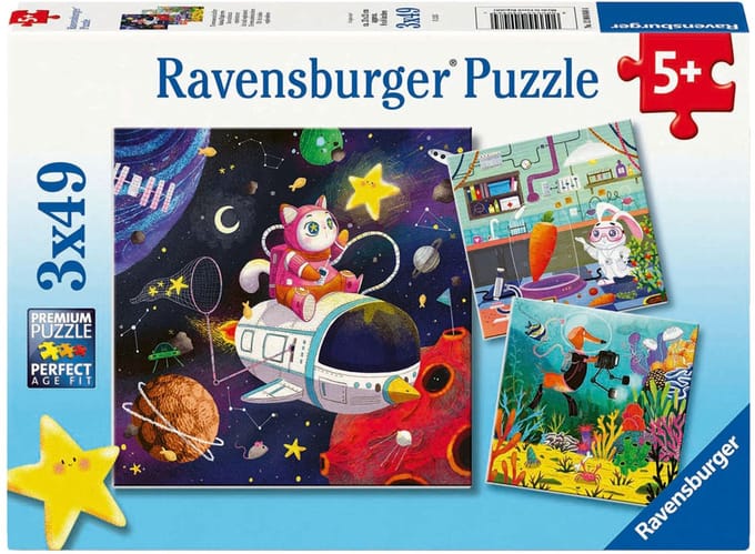 Ravensburger puzzel Animal Explorers - Legpuzzel - 3x49 stukjes