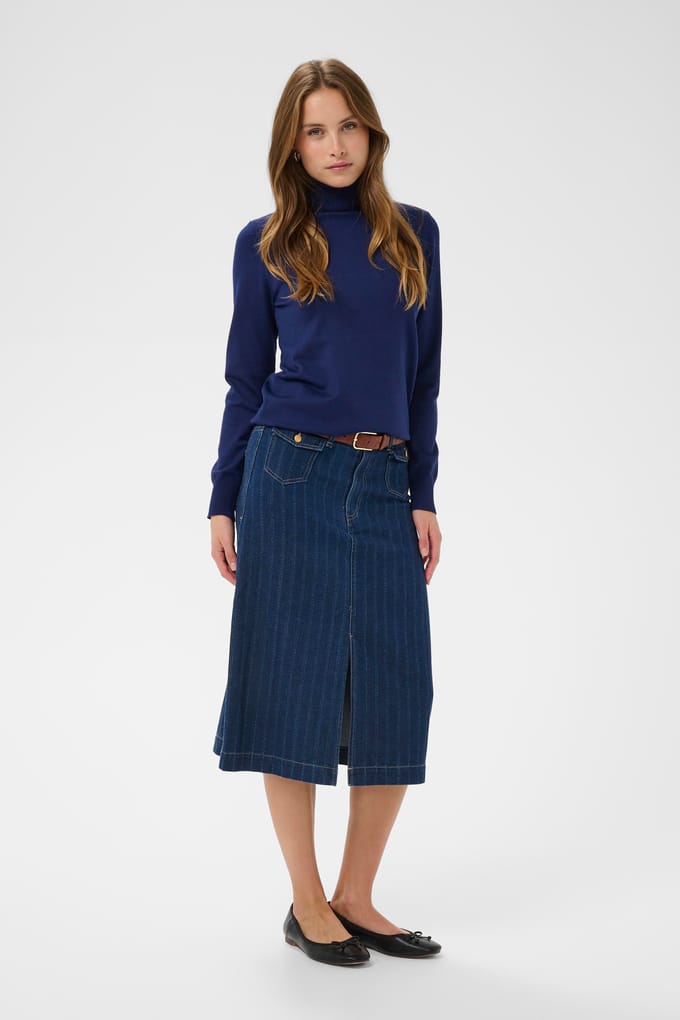 Saint Tropez J2046, MilaSZ Rollneck Pullover Dames Trui - Navy Peony
