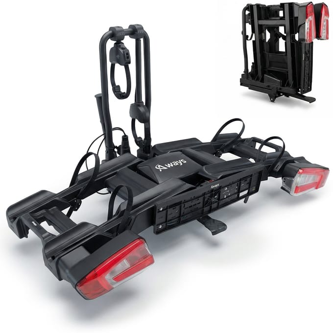 Aways - Fietsendrager - Geschikt voor 2 (elektrische) fietsen - Compact opvouwbaar