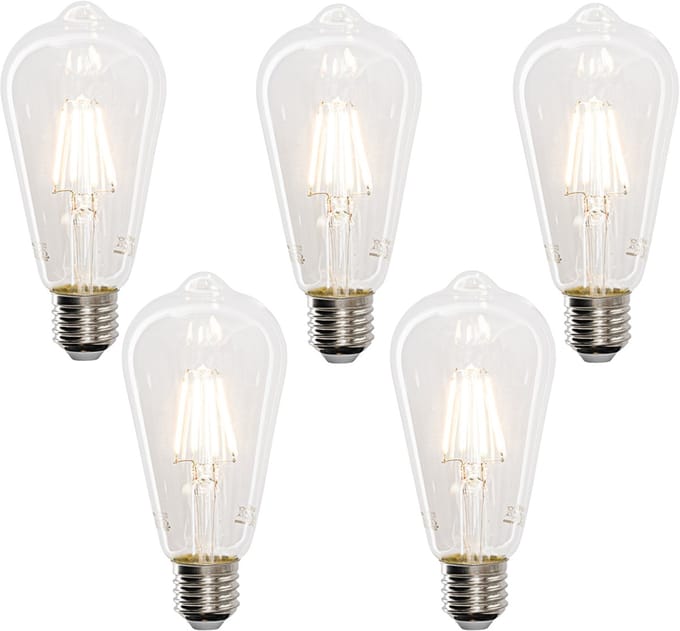 LUEDD Set van 5 Smart E27 LED lampen ST64 4,5W 470 lm 1800-4000K