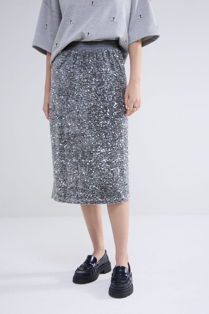 Summum Woman Rok Sequins Velour Cloud Größe: 38 | Midiröcke Outlet | Damen