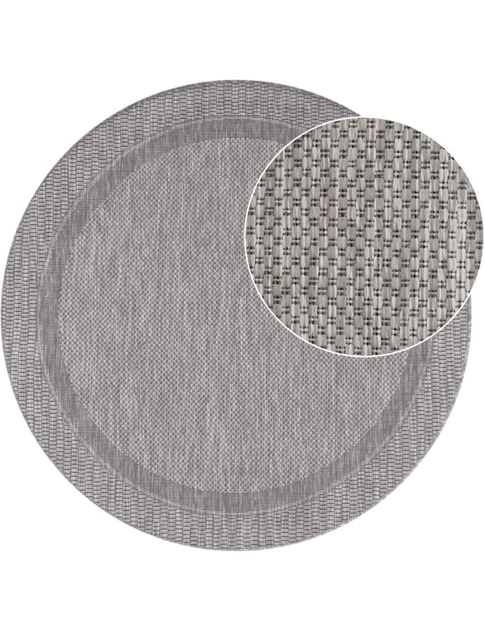 Binnen- en buitenkleed Romana grijs  120 cm rond