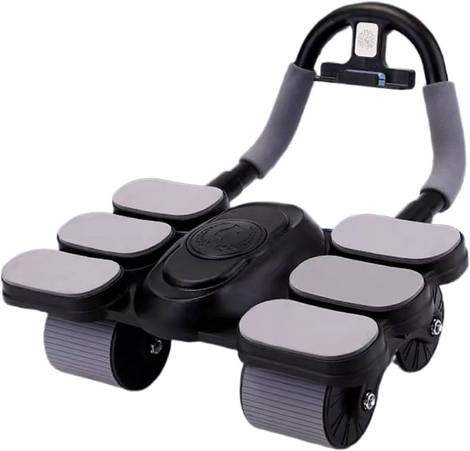 Buiktrainer Wielen - Core Trainer - Buikspier Training - Hoge Belasting - 30cm Breed - Zwart
