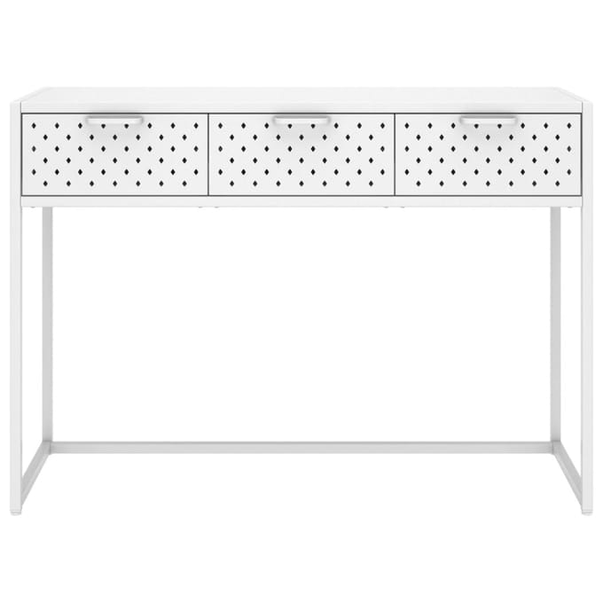 vidaXL - Wandtafel - 106x35x75 - cm - staal - wit