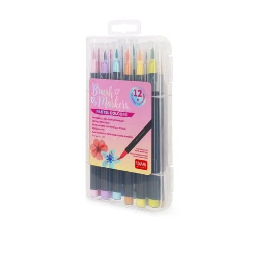 Legami brush markers set van 12, pastel kleuren