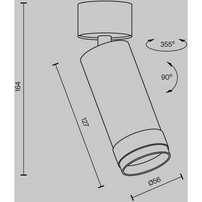 Maytoni LED plafondspot Focus Zoom, wit, 4.000 K, draaibaar