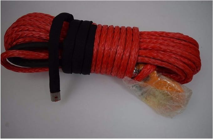 Lier Touw - Synthetisch Lierkabel - Off-road Hulp - Licht en Drijvend - 12mm x 30m - Rood