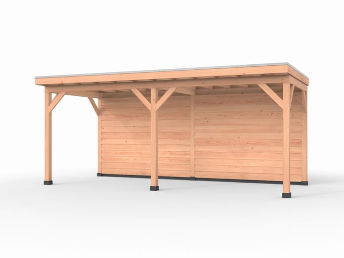Douglas overkapping, 600 x 250, met achterwand, Westwood Comfort Plus
