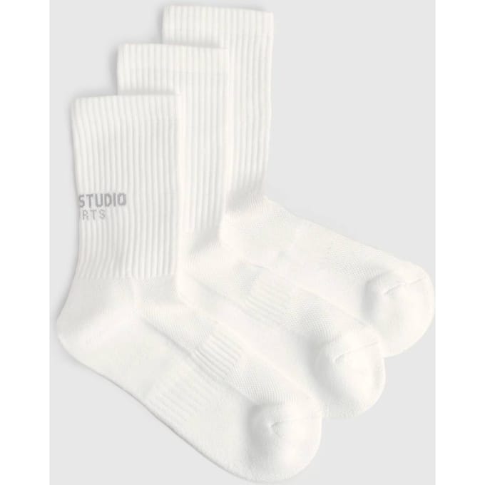 Dames DSGN Studio Sports 3-Pack Gekussende Ondersteunende Hardloopsok | Wit