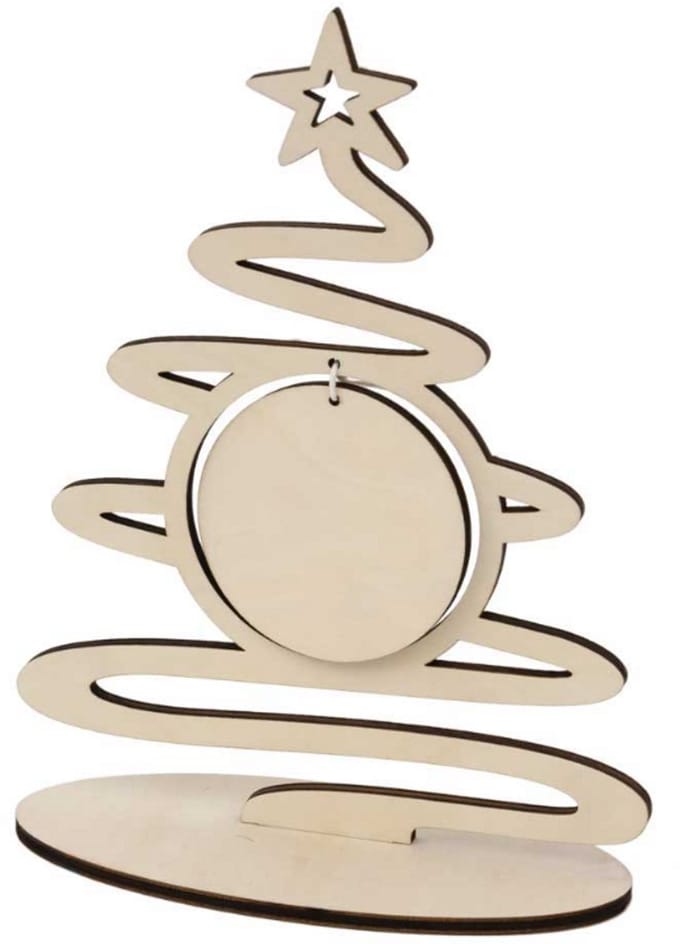 Hobbygroep houten kerstboom decoratie 18,5x24,5 cm kerst sfeer.