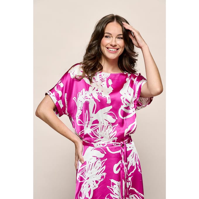 Martha Print Top Licht Berry / Offwhite