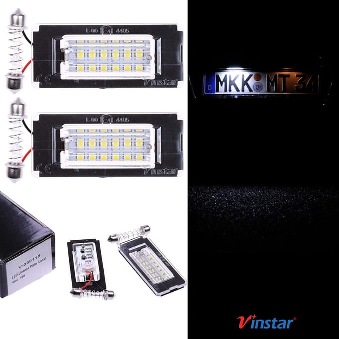 LED Kentekenplaatverlichting - Nummerplaat Lampen - Auto Verlichting - E-keurmerk - 18 LEDs - Wit Licht
