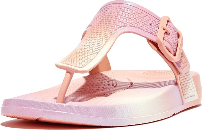 FitFlop Iqushion Iridescent Adjustable Buckle Flip-Flops WIT - Maat 41