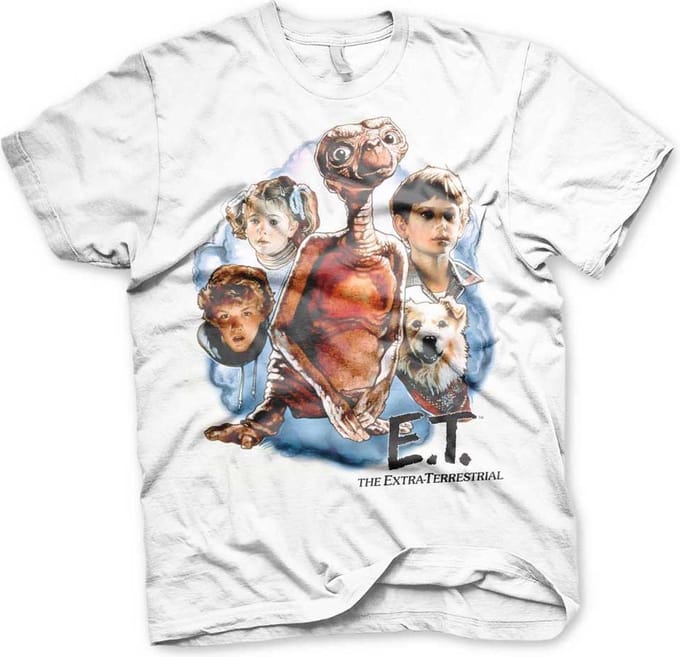 E.T. Heren Tshirt -S- Retro Poster Wit