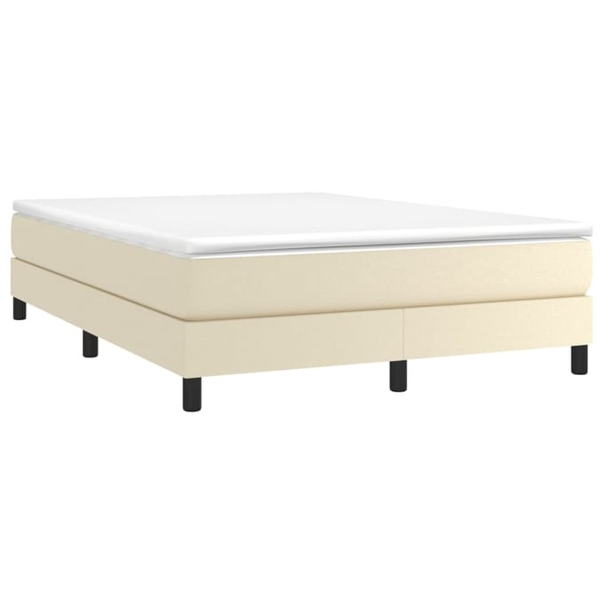 vidaXL - Boxspring - bed - kunstleer - crèmekleurig - 140x200 - cm