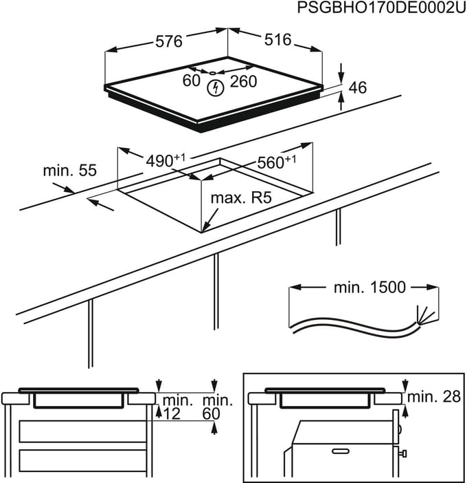 AEG IAE64411XB EcoLine - Inductie kookplaat - Hob2Hood