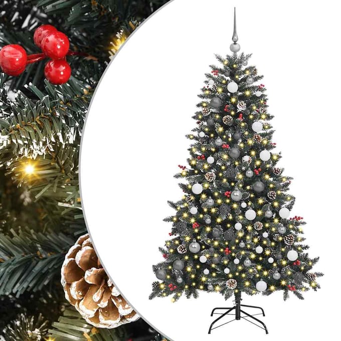 vidaXL Kunstkerstboom Groen 180 cm PVC en Plastic en Staal