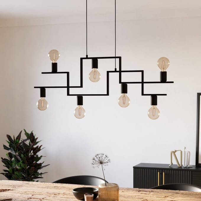 EGLO Fembard - Hanglamp - E27 - 100,5 cm - Zwart