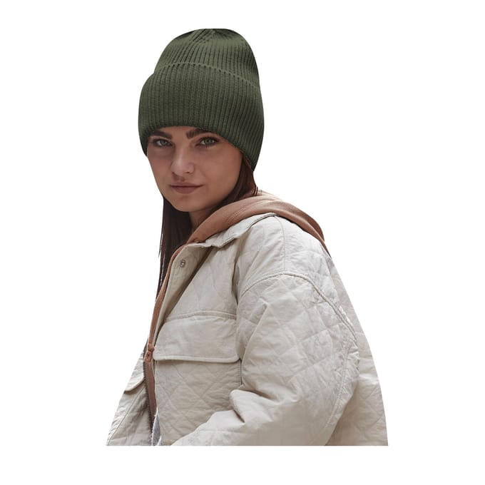 Beechfield Gebreide oversized muts (Olijf)