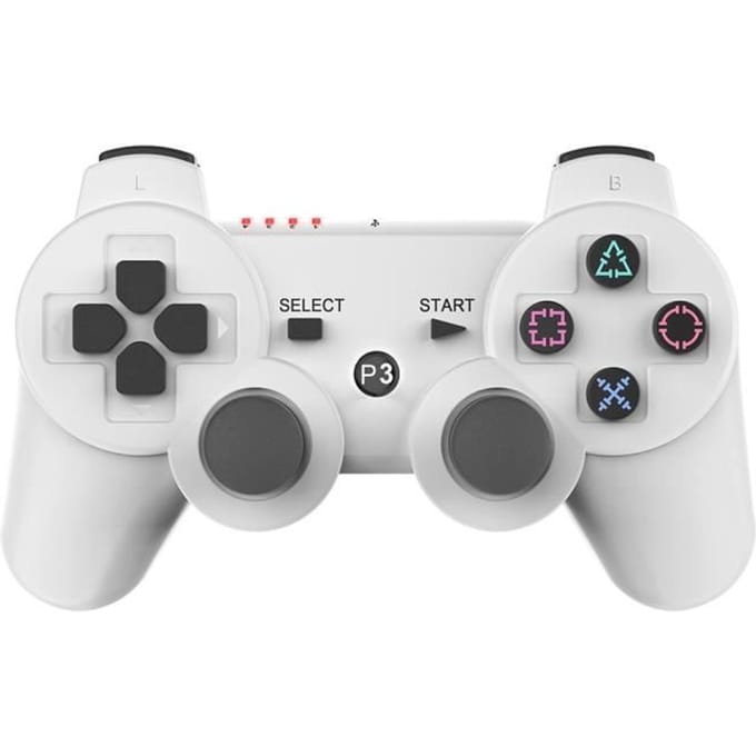 Witte D25 draadloze Bluetooth-gamepad, controller voor PS3, PlayStation 3, joystick wit