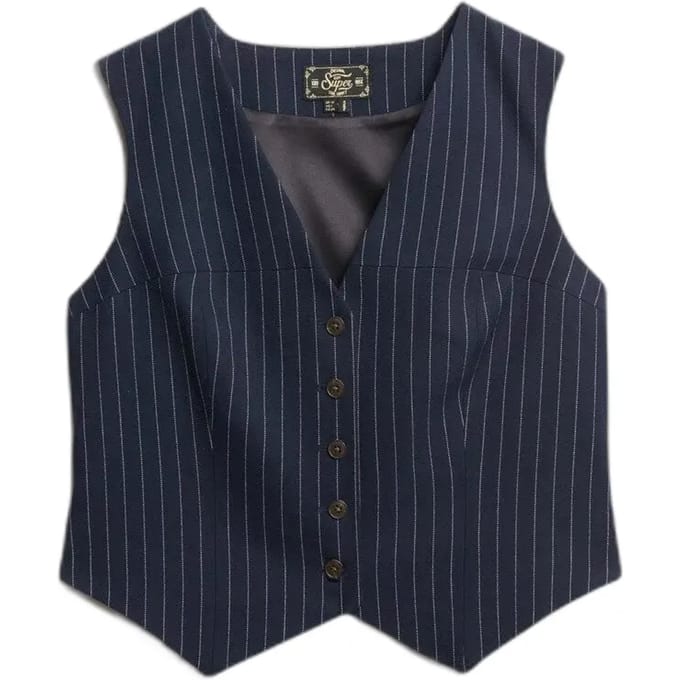 Dames kostuumvest Superdry Pinstripe