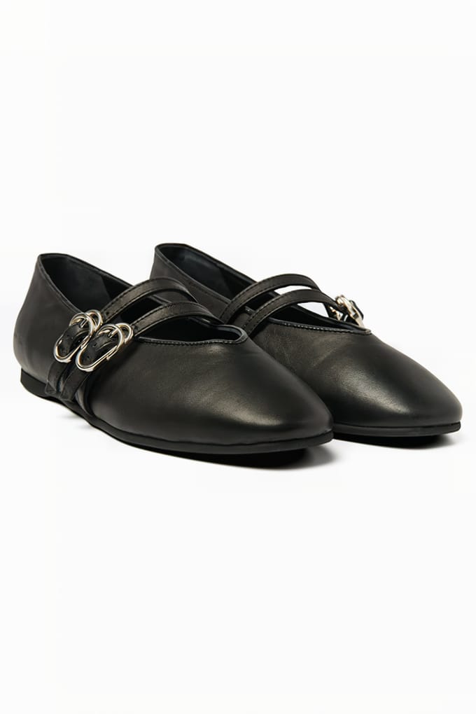 Nubikk Gisele Grace Black Leather Größe: 36 | Ballerinas Outlet | Damen | Schwarz