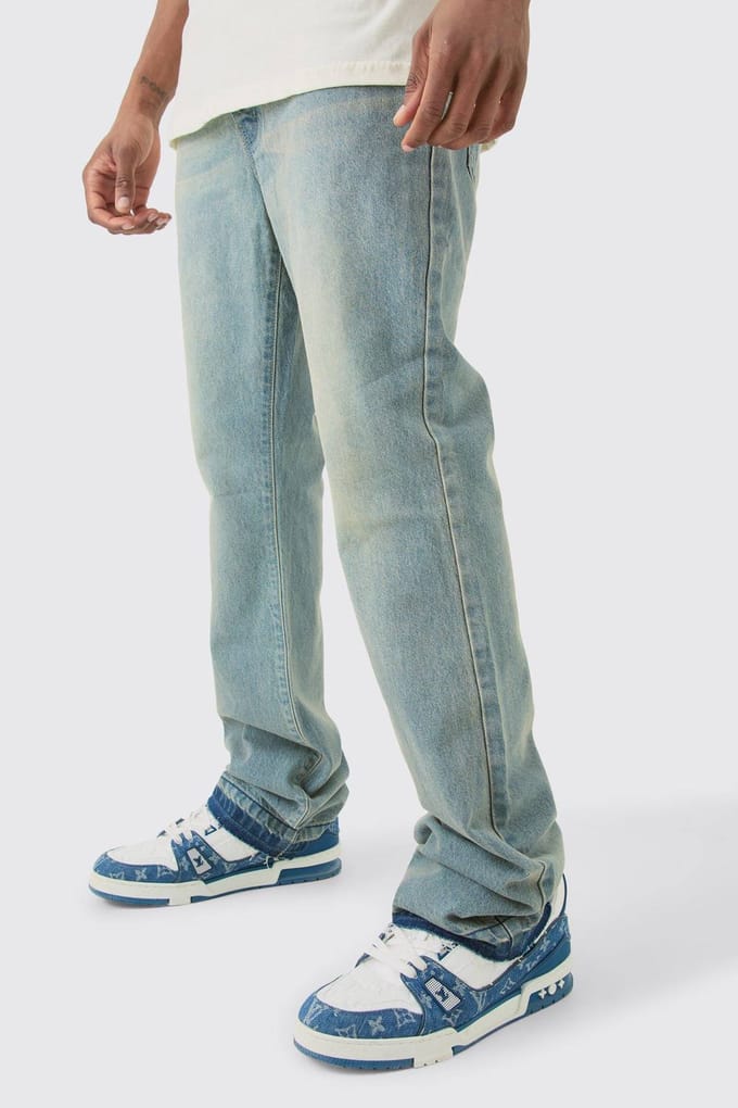 Lange Uitlopende Stijve Jeans | Antique Blue | Size 36