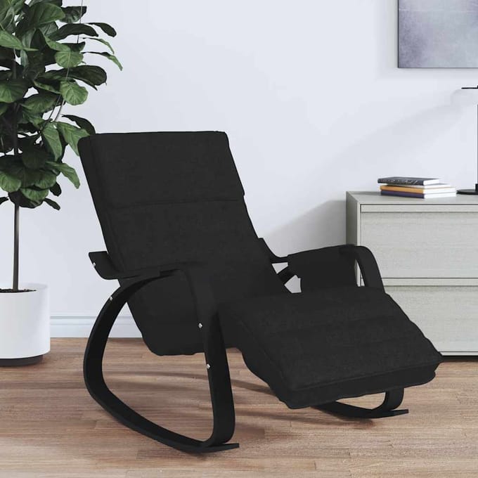 Vidaxl Schommelstoel, Zwart, Bekleed met Stof