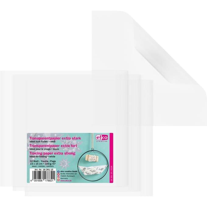 Vouw transparant papier "Extra sterk" - 15 x 15 cm