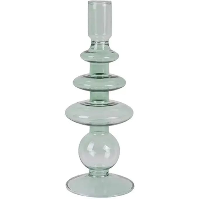 Kandelaar - kaarsenhouder - groen - groot - green - candle holder - glas - Groot/groen