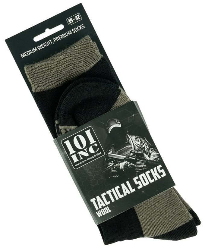 101INC Tactical sokken wol zwart/groen 38
