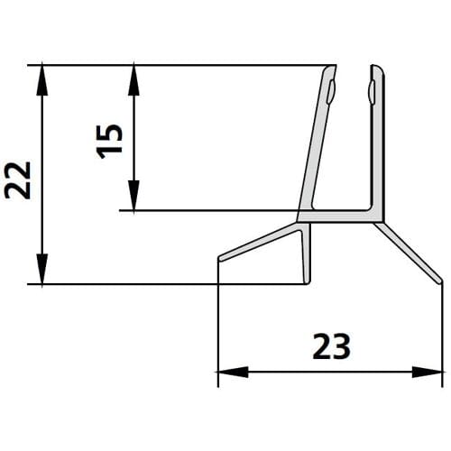 Kermi sealing strip for Ibiza 2000 swing door with offset pivot 2534102
