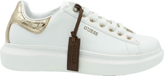 GUESS - maat 39 - Salerno Dames Sneakers - Wit/Goud