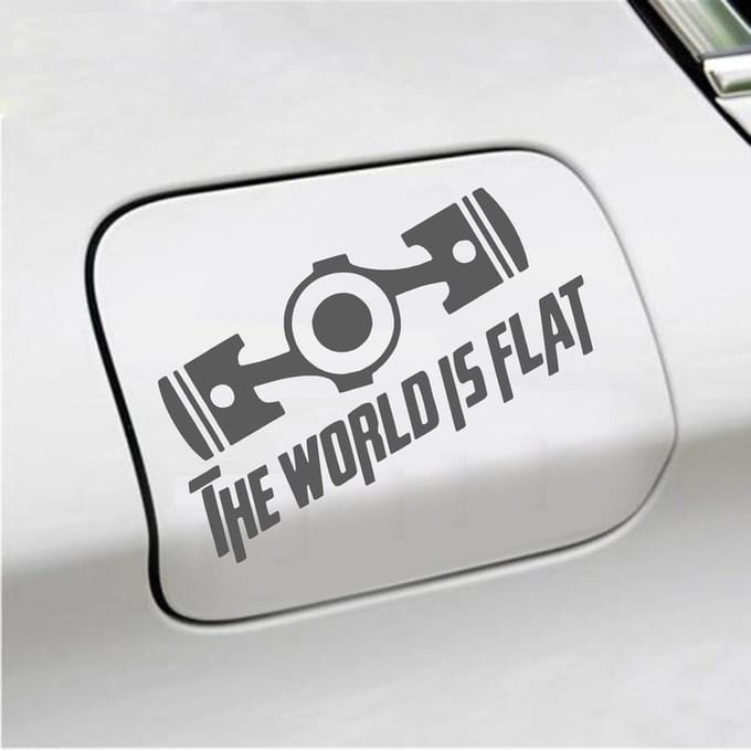 Bumpersticker - The World Is Flat - 14 X 19 - Antraciet
