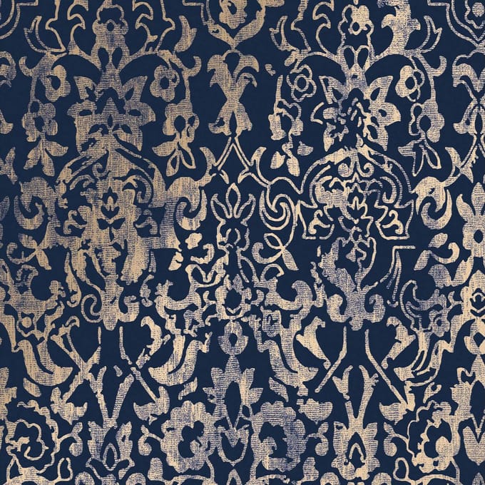 Next vliesbehang Majestic Damask blauw 10mx52cm