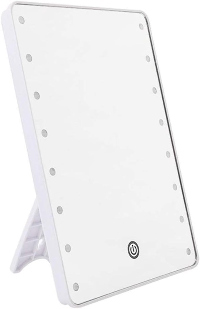 Make-upspiegel met LED - Verstelbare Spiegel - Schoonheidsroutine Verbeteren - Touch Dimmer - Op Tafel - Wit