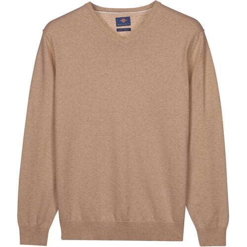 Baileys – Heren Trui – Basic Pullover – V-hals Pullover – Taupe - NOS8100-865