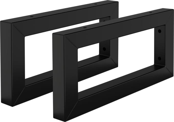 ML-Design Set van 2 muurbeugels voor wastafel, 300x150 mm, zwart, staal, design wastafelbeugel, muurbeugel basis voor wastafelblad, beugel ondersteuning plankhouder handdoekhouder