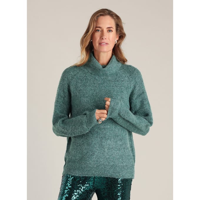 YEST Ewa Essential Tops - Dark Mint/Melange - maat 40